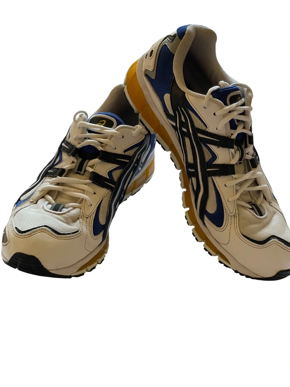 ASICS GEL-KAYANO 5 360 WHITE/BLIE & YELLOW SNEAKERS SZ 12